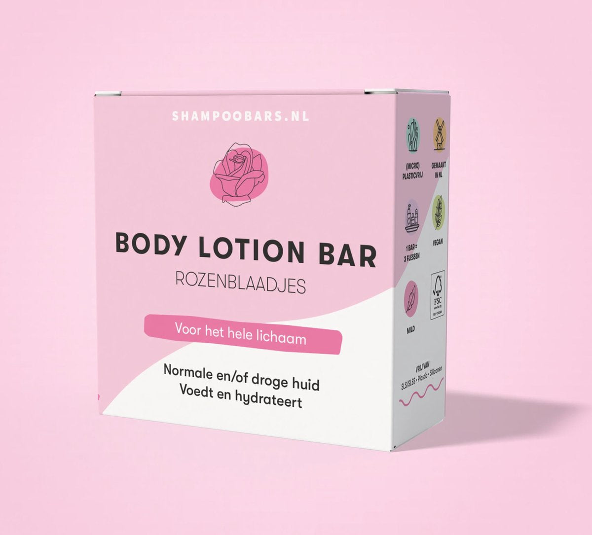 ShampooBars – Body Lotion Bar Rozenblaadjes – hydraterende body bar – 45 gram