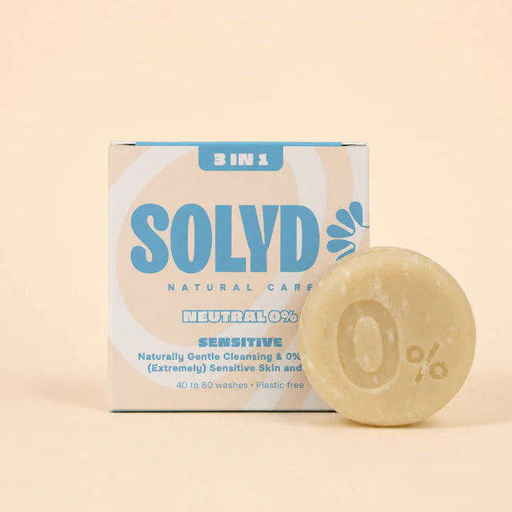 Solyd – 3-in-1 Bar Neutraal – parfumvrij – haar, gezicht & lichaam – 60 gram
