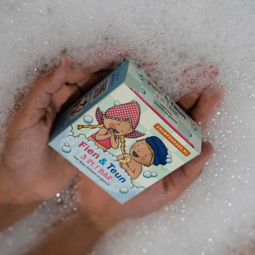 Giftbox ShampooBars Fien & Teun – 3-in-1 bar + reisblik
