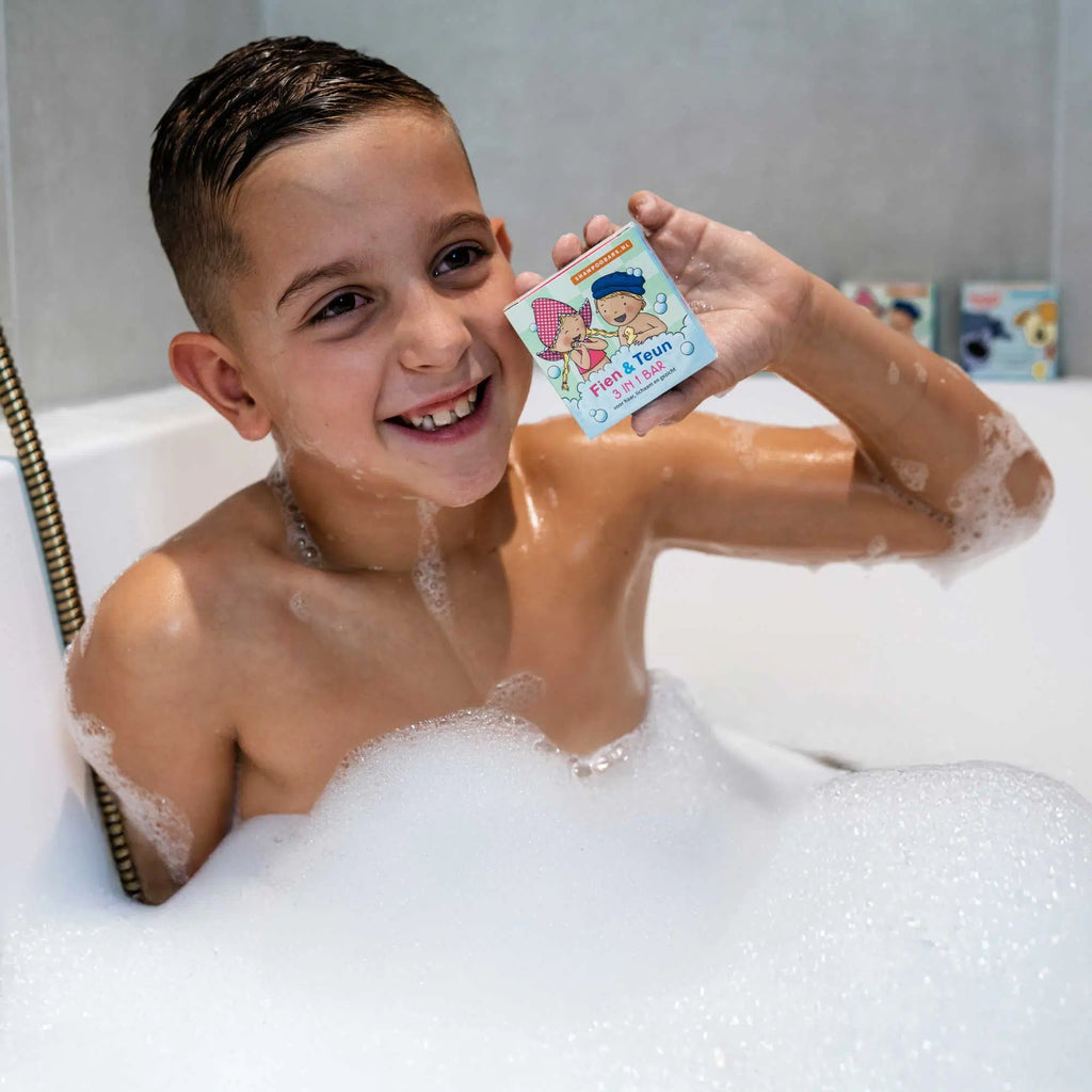 Giftbox ShampooBars Fien & Teun – 3-in-1 bar + reisblik