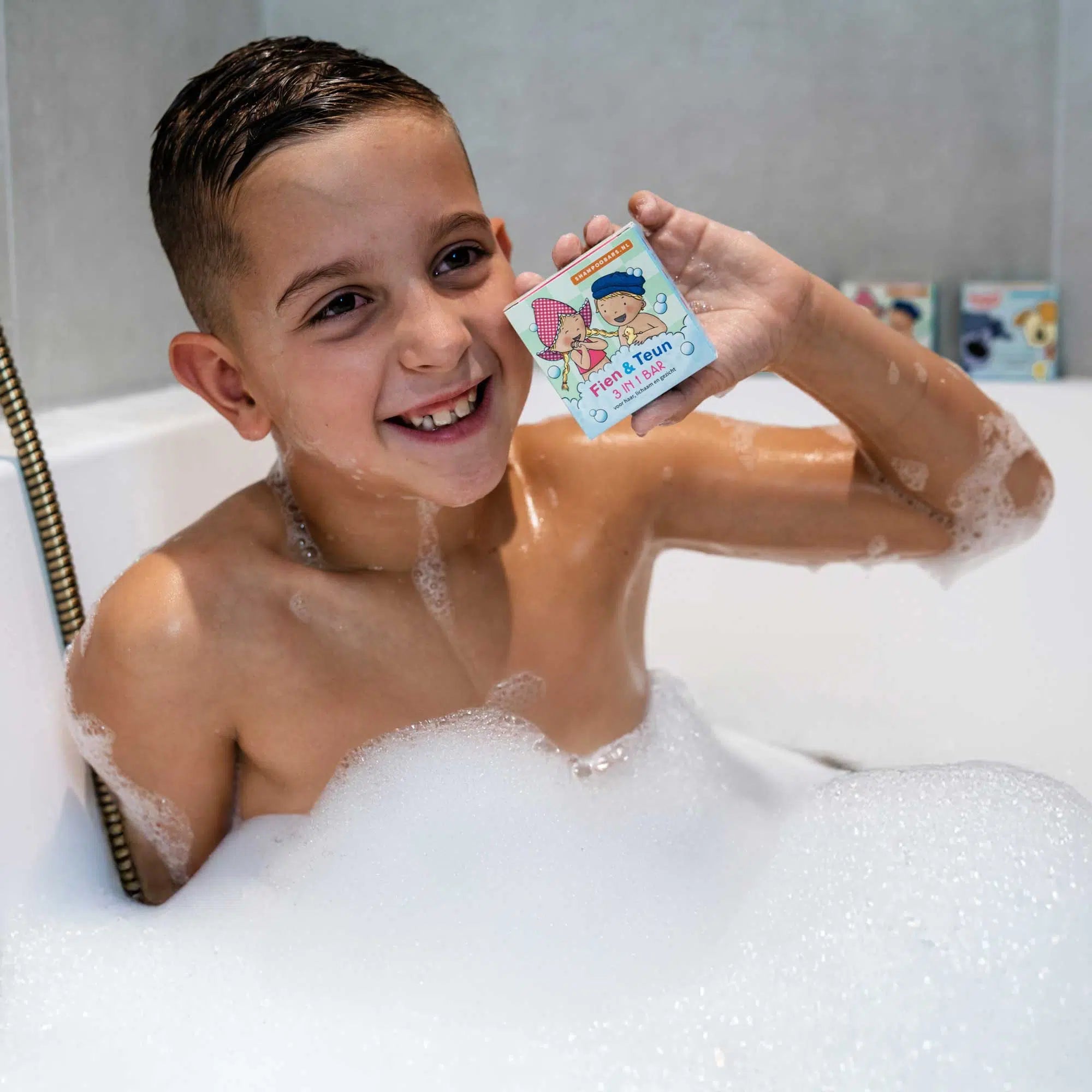 Giftbox ShampooBars Fien & Teun – 3-in-1 bar + reisblik