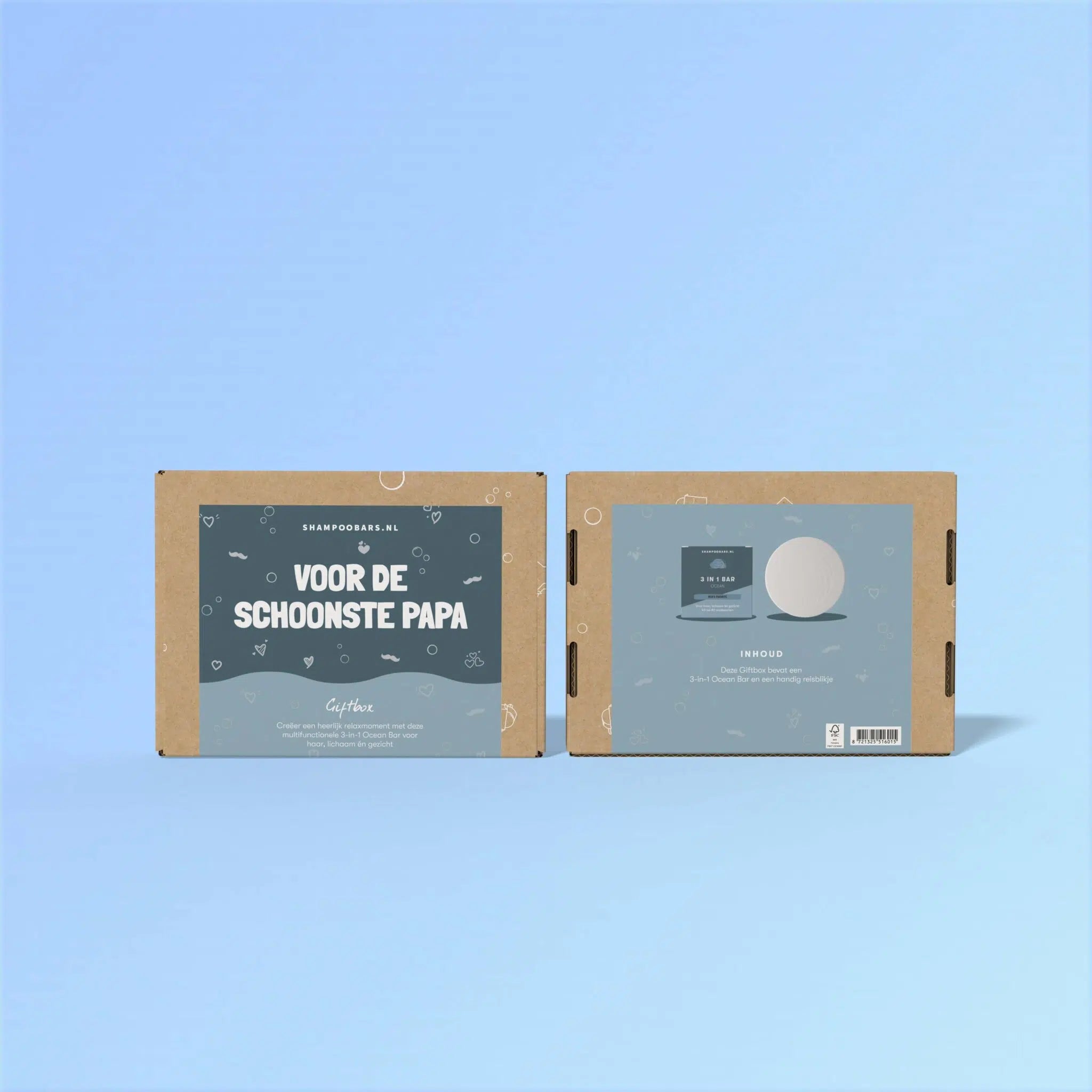 Giftbox ShampooBars - Voor de schoonste papa - 3-in-1 bar & reisblik