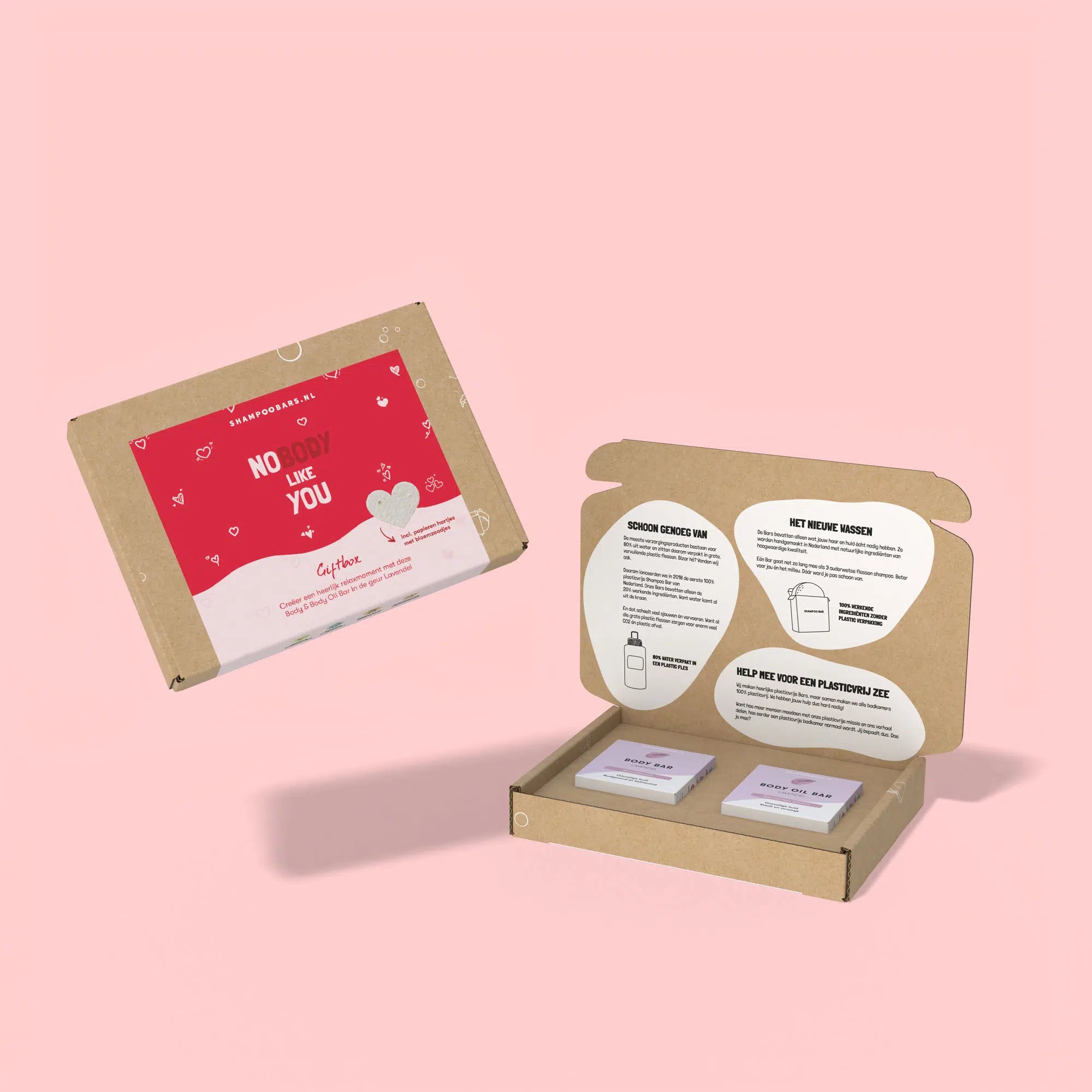 Giftbox ShampooBars noBODY like you – body bar + body oil bar + bloemzaadjes