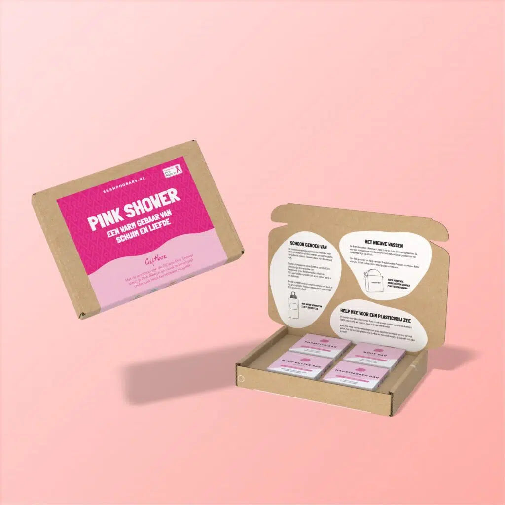 ShampooBars cadeaupakket - Giftbox Pink Shower – verzorgingsset met 4 bars