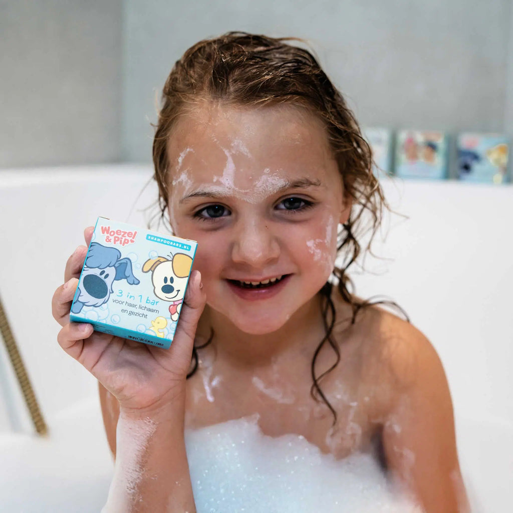 Giftbox ShampooBars Woezel & Pip – 3-in-1 bar + reisblik