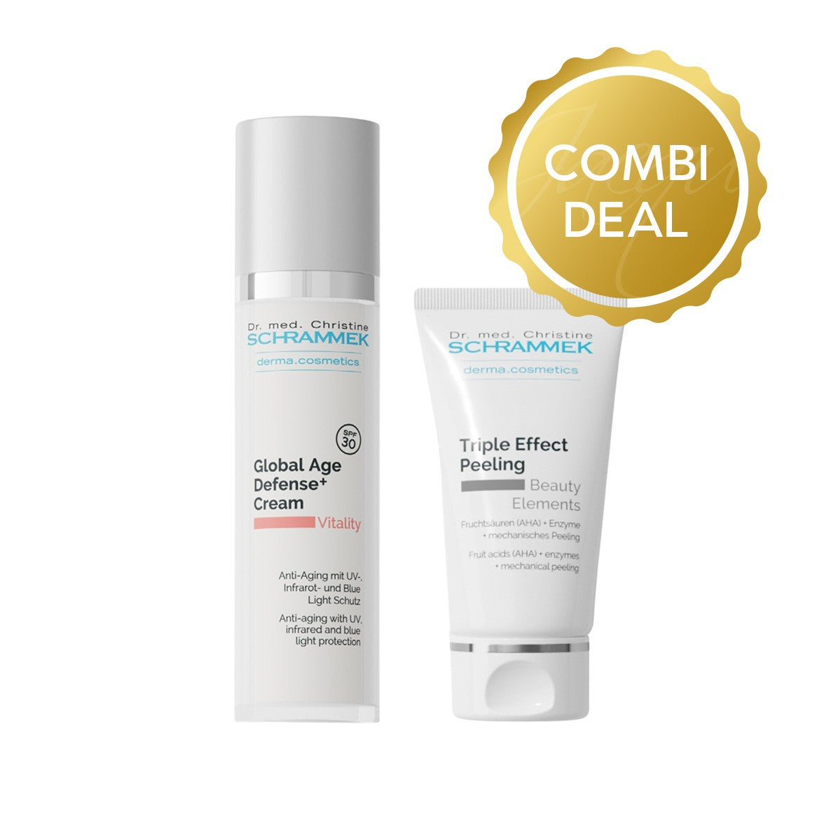 Bundel Dream Team – Dr. Schrammek Global Age + Triple Effect Peeling – glow & huidvernieuwing – 2 x 50 ml