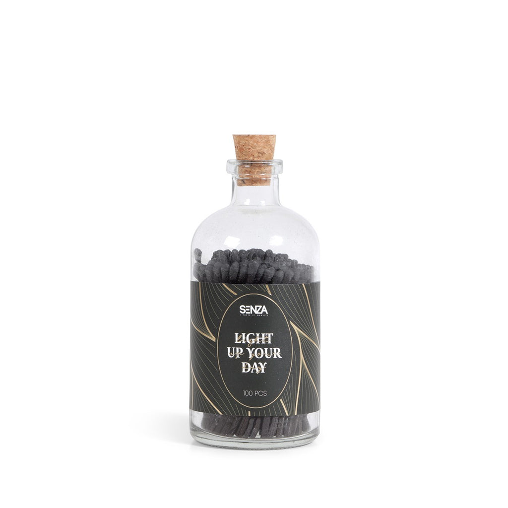 Senza – Light Up Your Day Lucifers zwart goud – 100 stuks