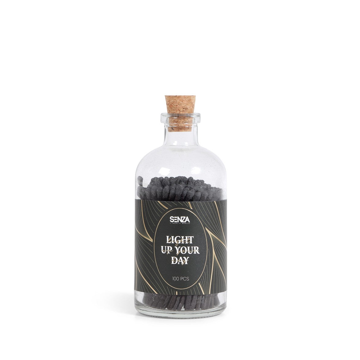 Senza – Light Up Your Day Lucifers zwart goud – 100 stuks
