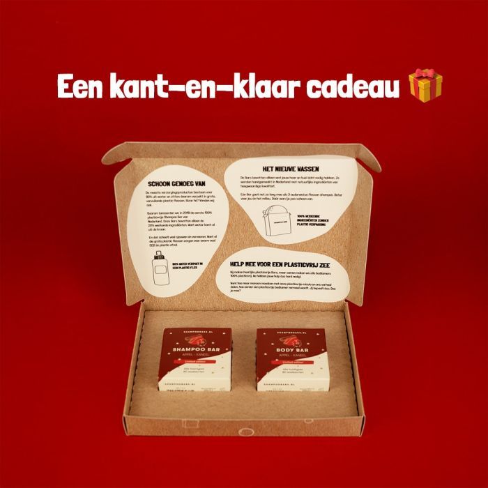 Giftbox ShampooBars Let's Get Cozy – Shampoo Bar Appel Kaneel + Body Bar Appel Kaneel