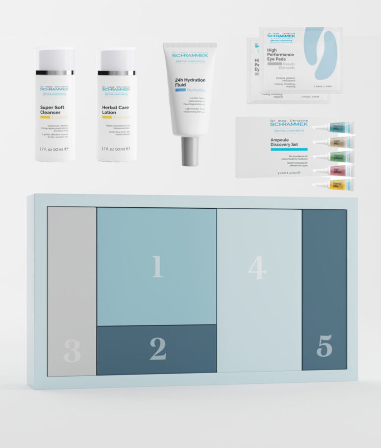 Dr. Schrammek Shine Bright Box - Limitierte Edition - Hautpflegeset 24 Produkte + gratis Mascara