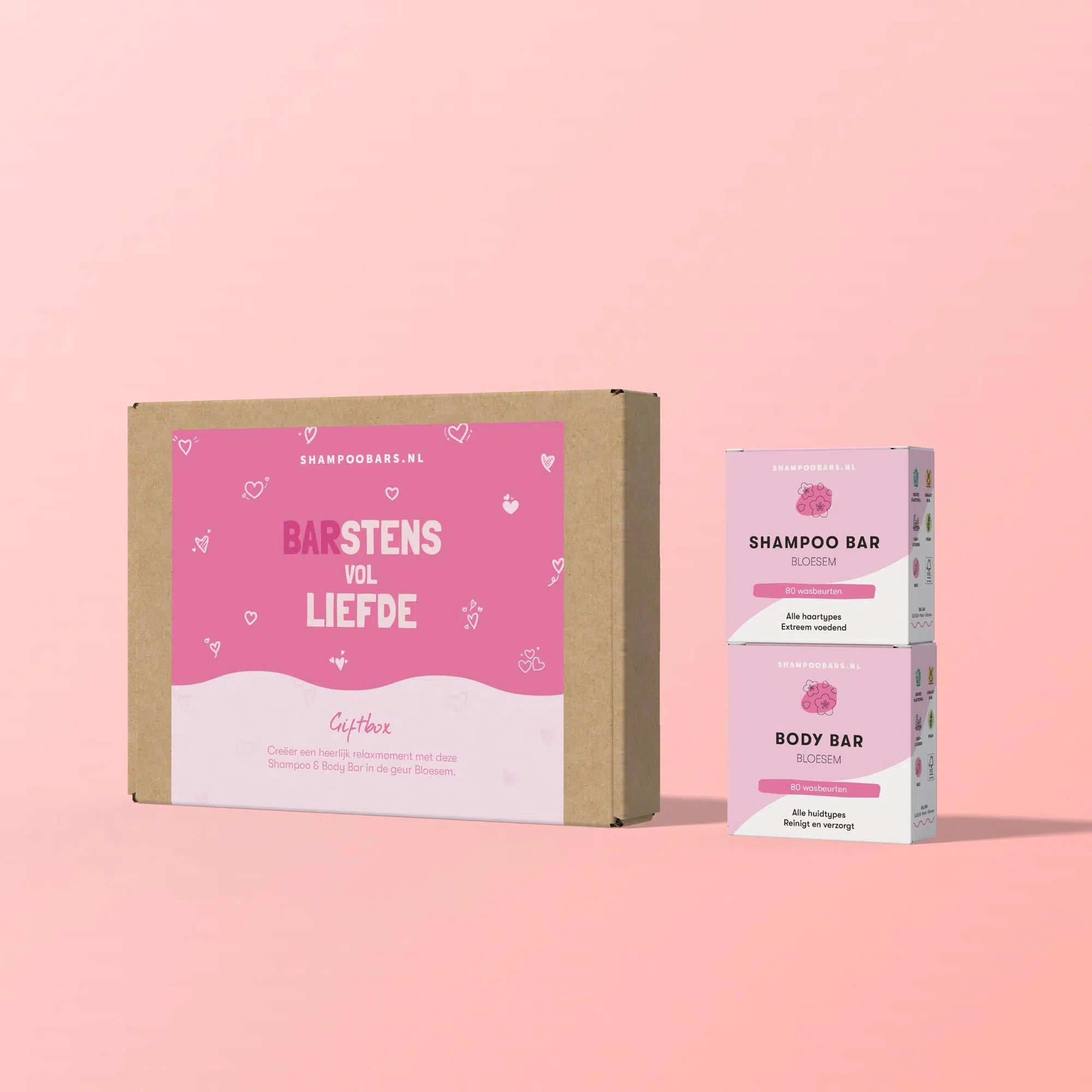 Giftbox ShampooBars BARstens vol liefde – shampoo bar + body bar bloesem