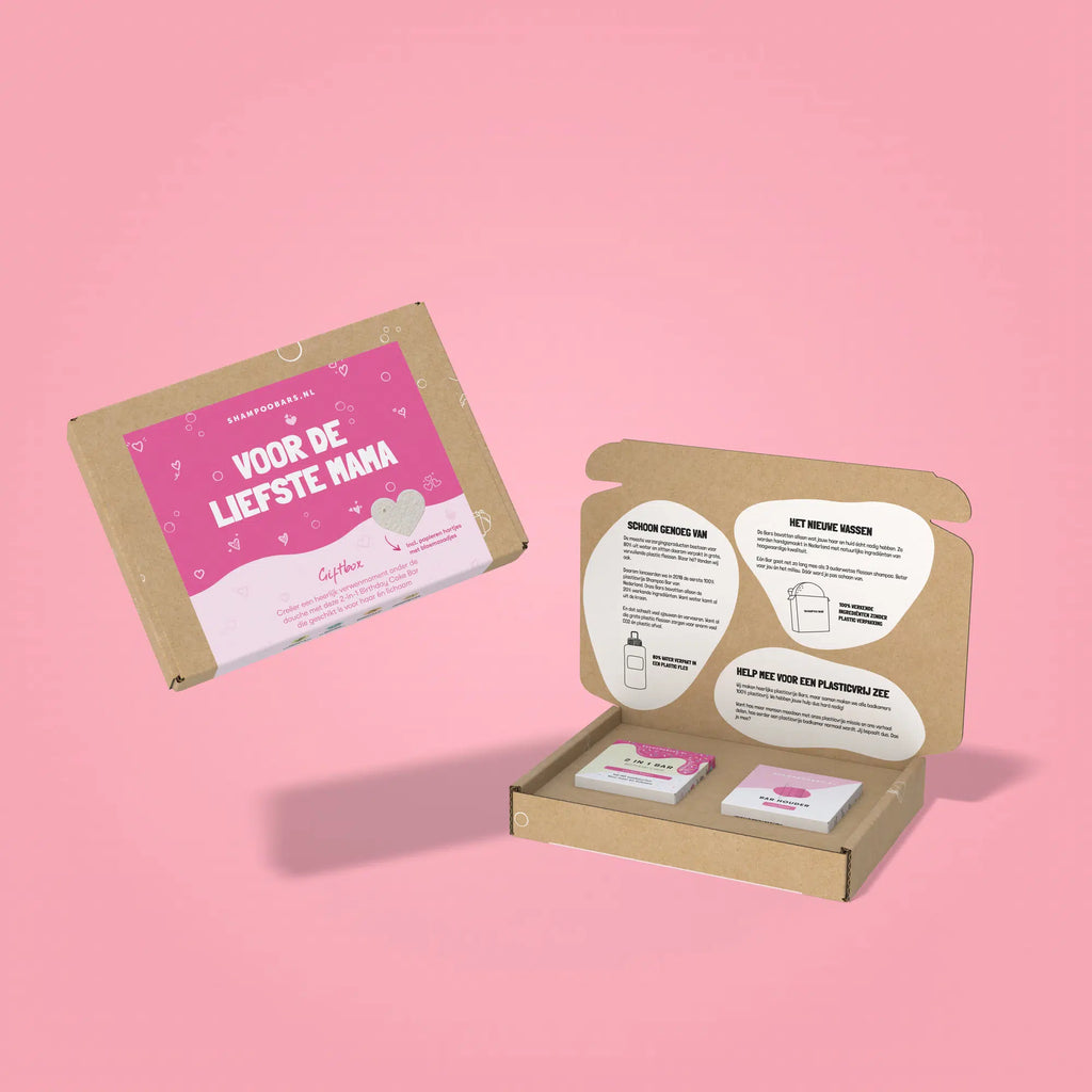 Giftbox ShampooBars voor de liefste mama – 2-in-1 bar + houder
