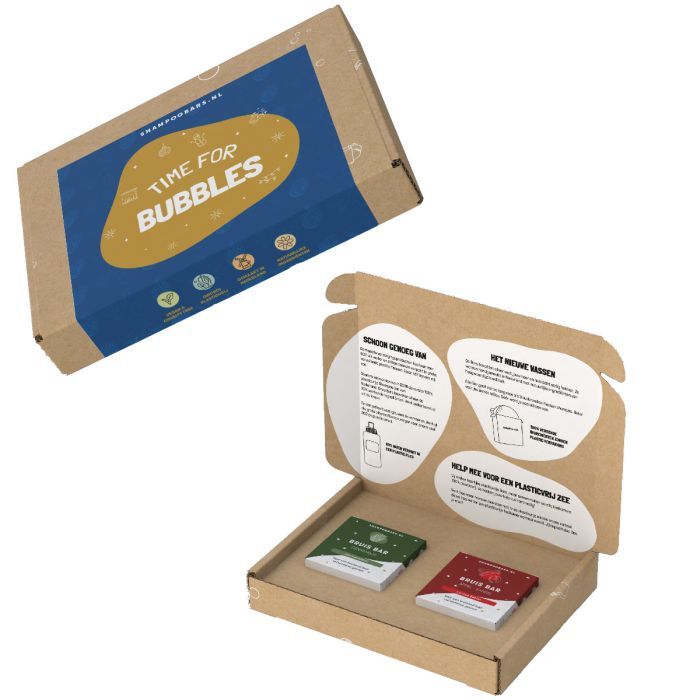 Giftbox ShampooBars Time For Bubbles – Bruis Bar Appel Kaneel + Bruis Bar Dennenbos
